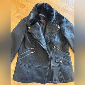 Steve Madden Women Leather with fur collar